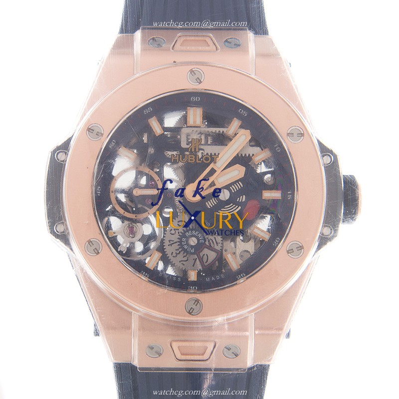 Hublot 414.OI.5123.RX BIG BANG | Manual Wind | 18kt Rose Gold Case | Sapphire Crystal | Blue Dial & - Luxury Replica Watch