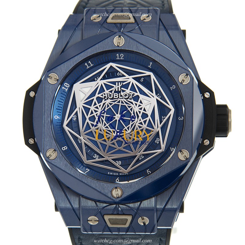 Hublot 415.EX.7179.VR.MXM19 Big Bang Replica Watch, Automatic Movement, Blue Dial, Ceramic & Steel - Luxury Replica Watch
