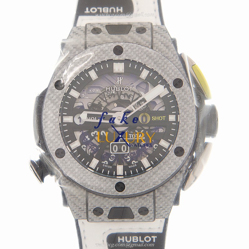 Hublot 416.YS.1120.VR Automatic Carbon Fiber Replica Watch, Black Dial, Rubber Strap - Luxury Replica Watch