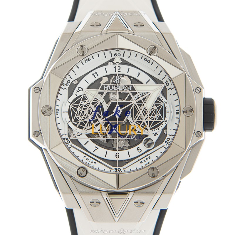 Hublot 418.NX.2001.RX.MXM20 Replica Watch, Automatic Movement, Titanium Case, White Dial & Rubber - Luxury Replica Watch