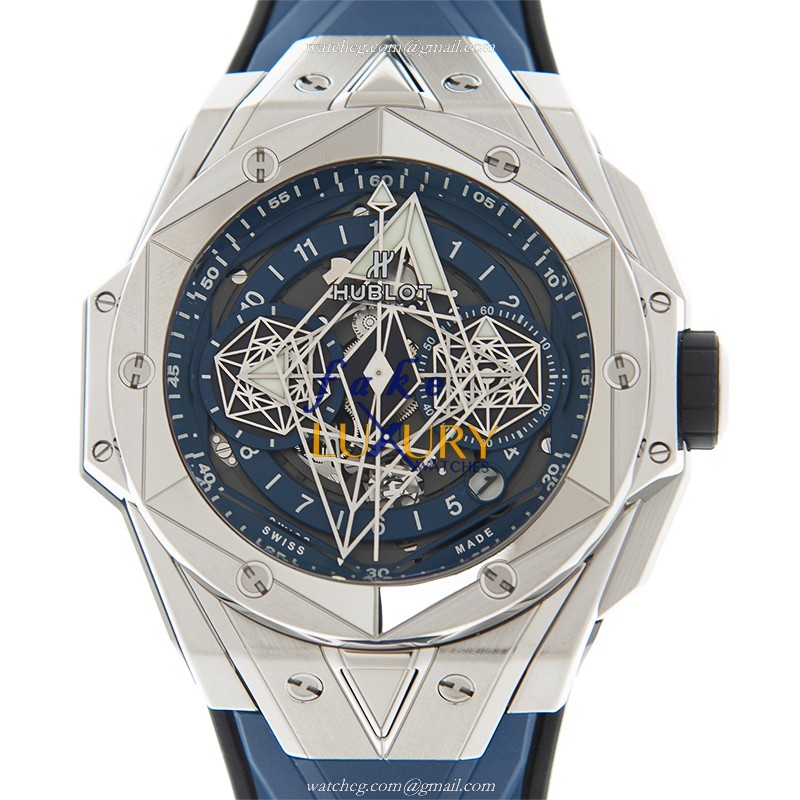 - HUB418NX5107RXMXM20 - Hublot BIG BANG Automatic Titanium Replica Watch - Blue Dial - Luxury Replica Watch