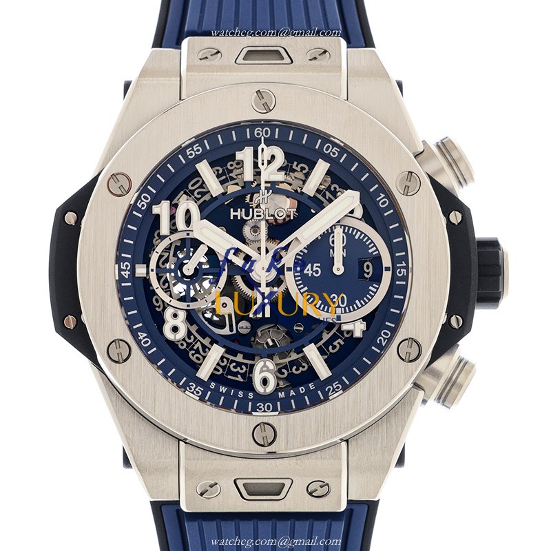 Hublot 421.NX.5170.RX Replica Watch, Automatic, Titanium Case, Blue Dial, Sapphire Crystal - Luxury Replica Watch