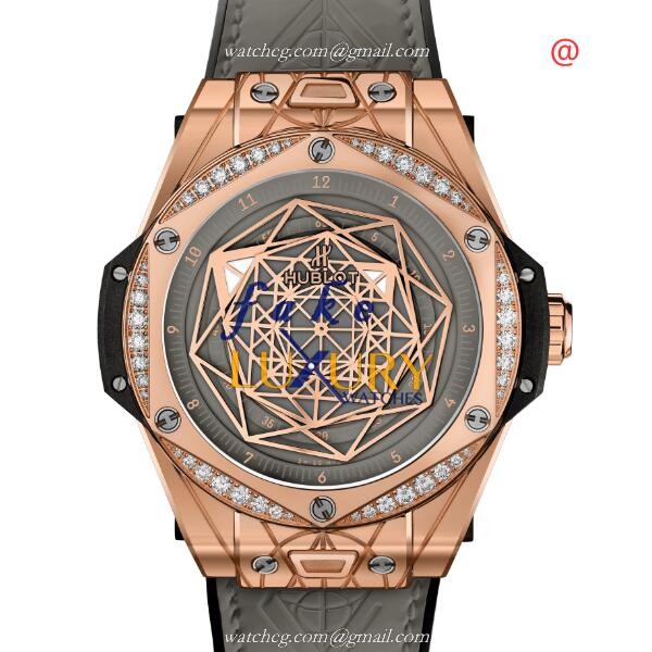 465.OS.7048.VR.1204.MXM20 - Hublot Big Bang Replica Watch - 18kt Rose Gold Diamonds - Gray Dial - Luxury Replica Watch