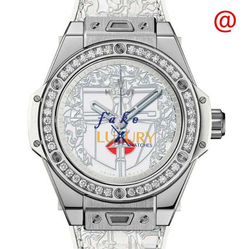 Hublot 465.SX.2020.VR.1204.LIP20 BIG BANG Replica Watch White Dial Ceramic Case Rubber Strap - Luxury Replica Watch