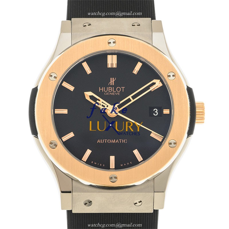 Hublot Classic Fusion 511.NO.1180.RX Replica Watch With Automatic Movement, Black Dial, Rose Gold - Luxury Replica Watch
