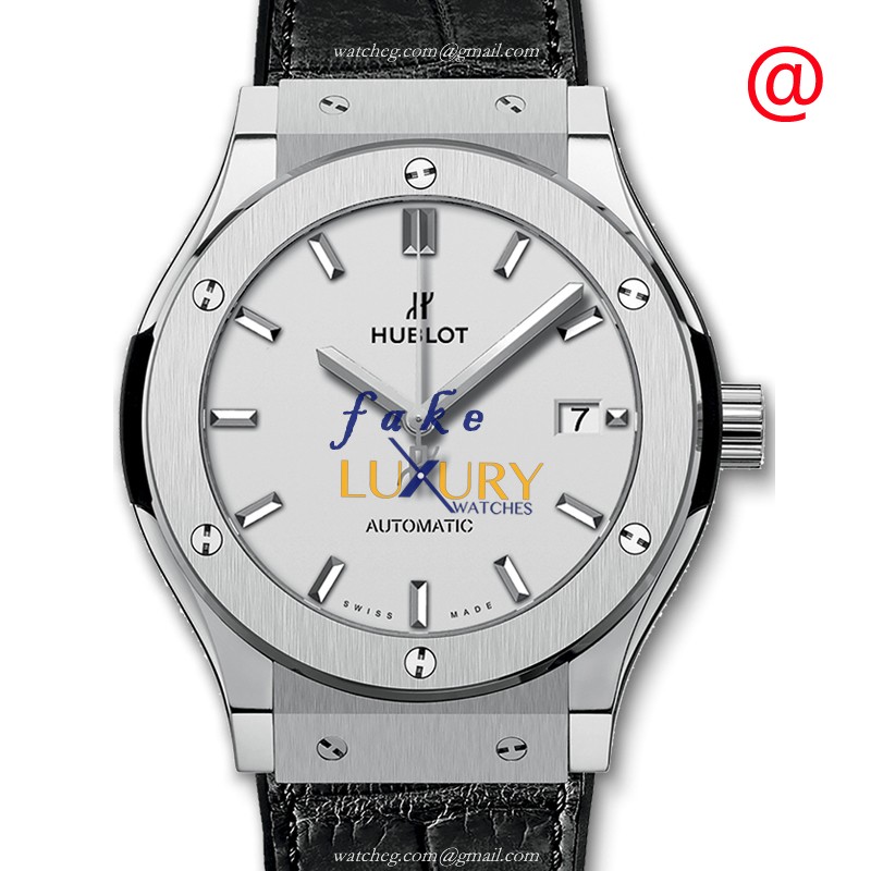 Hublot 511.NX.2611.LR | Automatic Titanium | Swiss Clone | Silver Dial | Black Alligator strap - Luxury Replica Watch