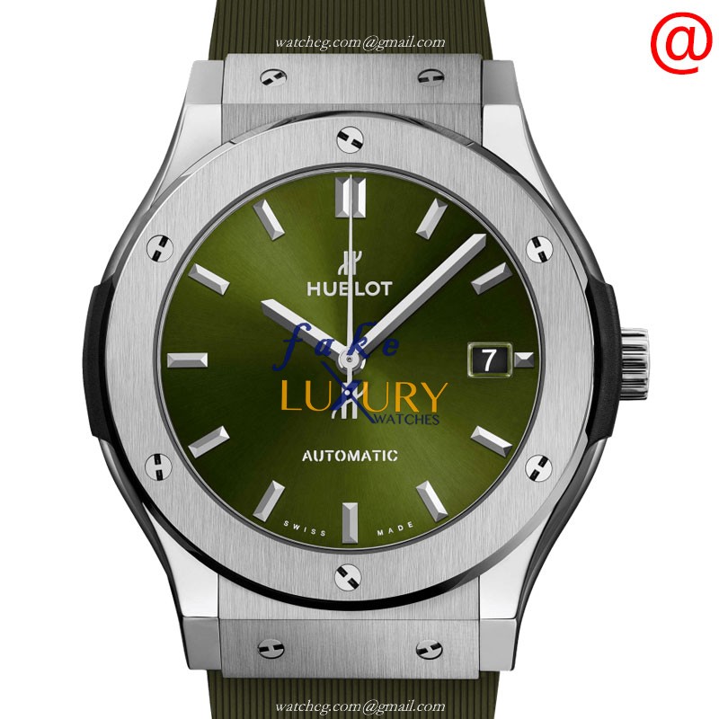 Hublot 511.NX.8970.RX Automatic Stainless Steel Titanium Replica Watch - Green Dial & Green Rubber - Luxury Replica Watch