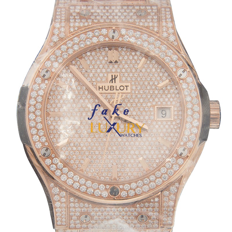 Hublot 511.OX.9010.OX.3704 CLASSIC FUSION - Automatic - 18kt Rose Gold & Diamonds - Replica Watch - Luxury Replica Watch