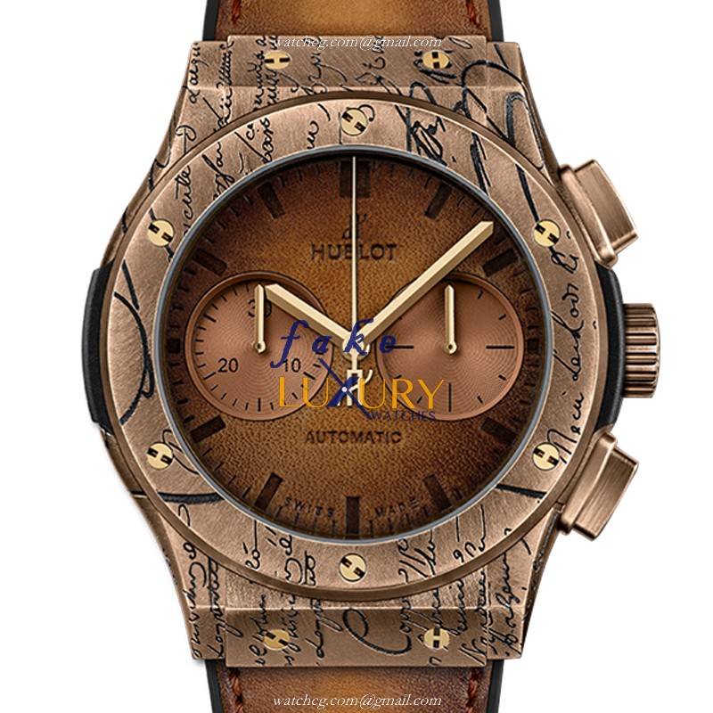 Hublot 521.BZ.05IG.VR.BER19 CLASSIC FUSION Bronze Automatic Replica Watch, Brown Leather Strap - Luxury Replica Watch