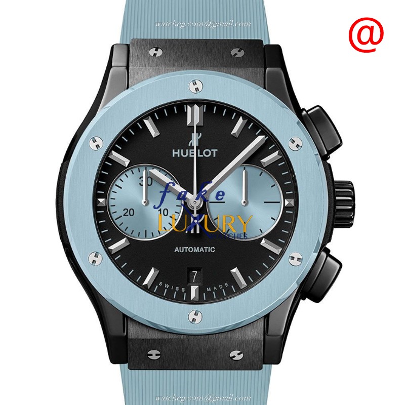 Hublot 521.CE.1191.RX.CAP20 LTD 50 PCS CLASSIC FUSION Automatic Ceramic | Black Dial | Light Blue - Luxury Replica Watch