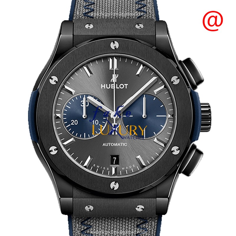 Hublot 521.CM.7070.NR.BOM Automatic Ceramic | Gray Dial | Grey Canvas Strap Replica Watch - Luxury Replica Watch