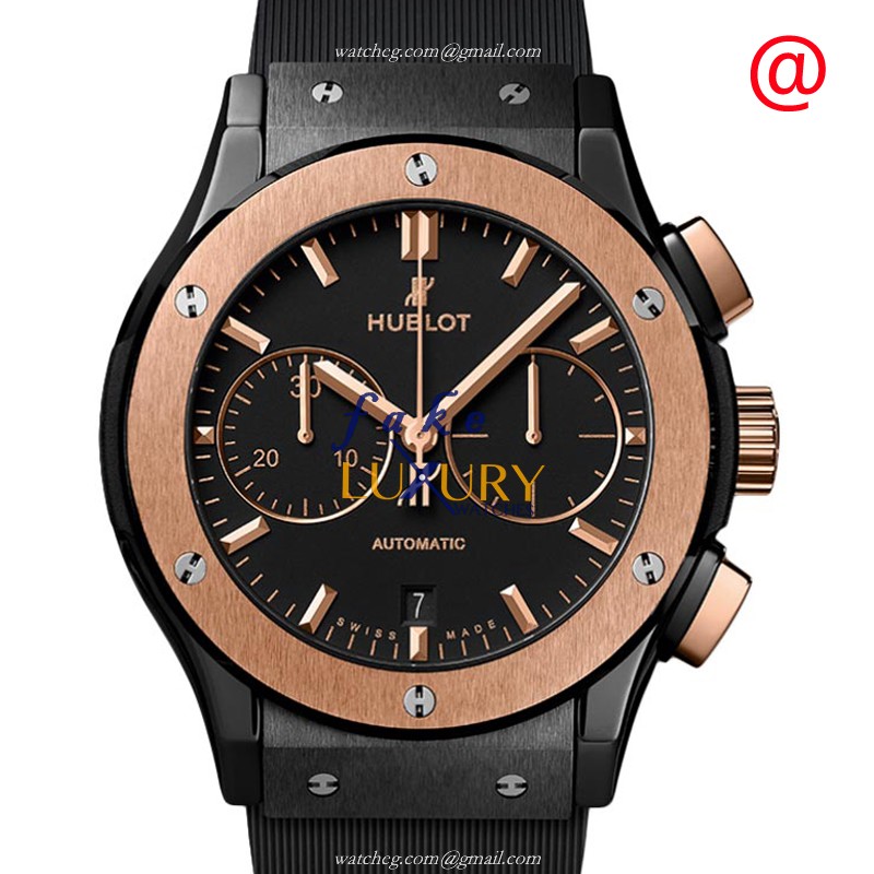 Hublot 521.CO.1181.RX CLASSIC FUSION Auto Ceramic Replica Watch - Black Dial, Rubber Strap - Luxury Replica Watch