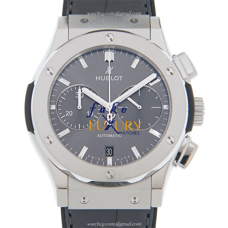Hublot 521.NX.7071.LR Classic Fusion Automatic Titanium Replica Watch, Gray Dial, Alligator Strap - Luxury Replica Watch