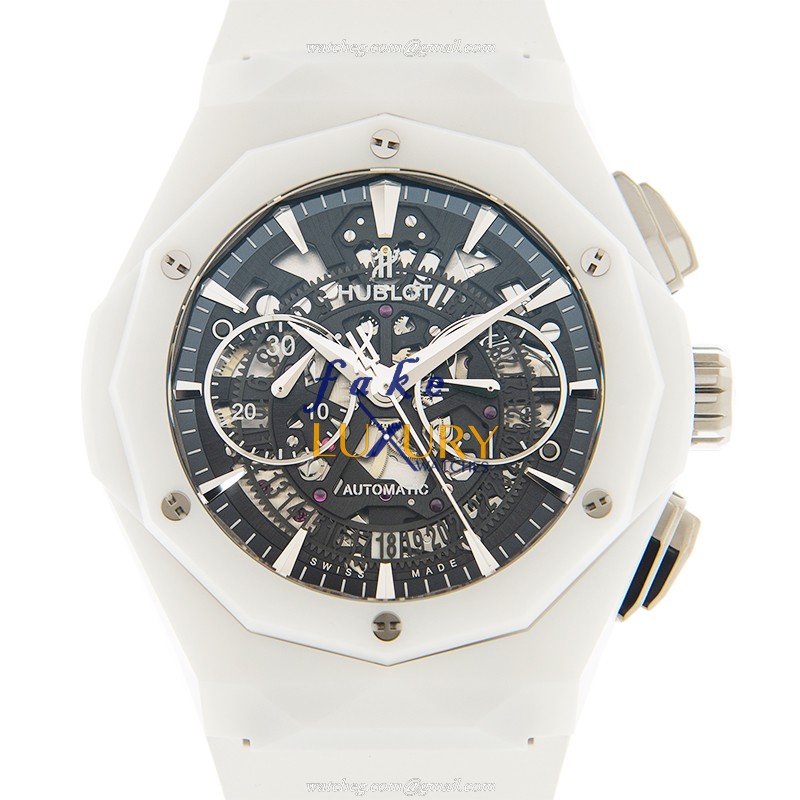 Hublot 525.HI.0170.RW.ORL21 Classic Fusion Auto Ceramic Replica Watch, White Rubber Strap, Swiss - Luxury Replica Watch