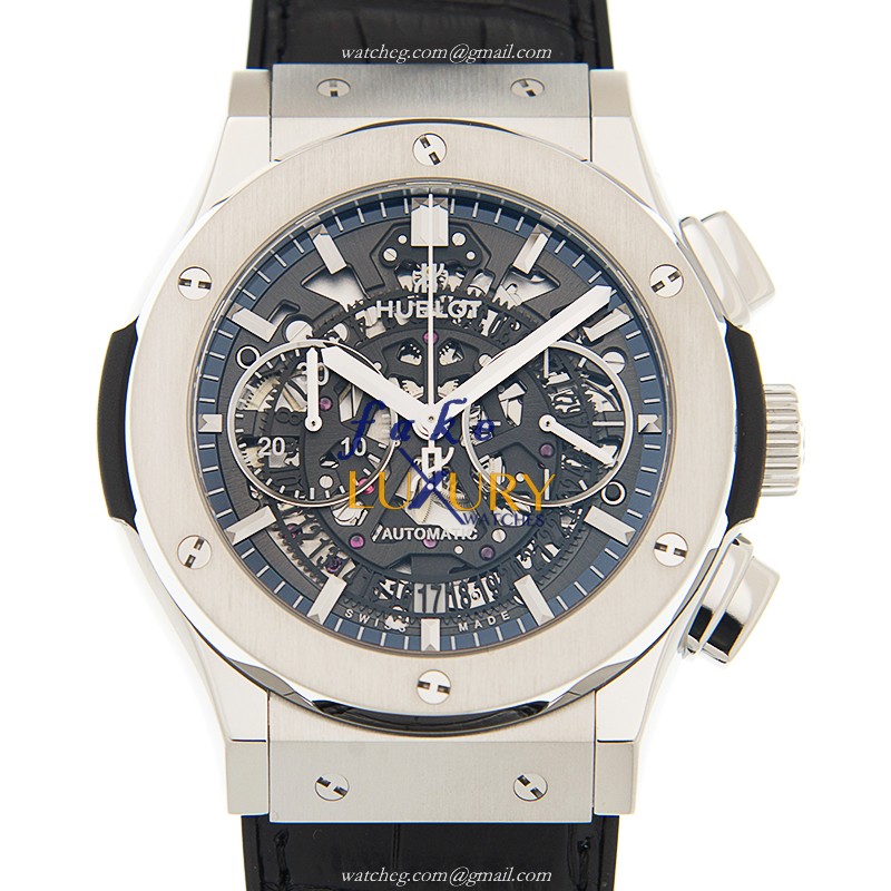 Hublot 525.NX.0170.LR Classic Fusion Auto Titanium Replica Watch - Black Dial, Alligator Strap - Luxury Replica Watch