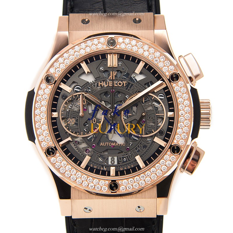 Hublot 525.OX.0180.LR.1104 CLASSIC FUSION Automatic 18kt Rose Gold & Diamonds  Replica Watches - Luxury Replica Watch