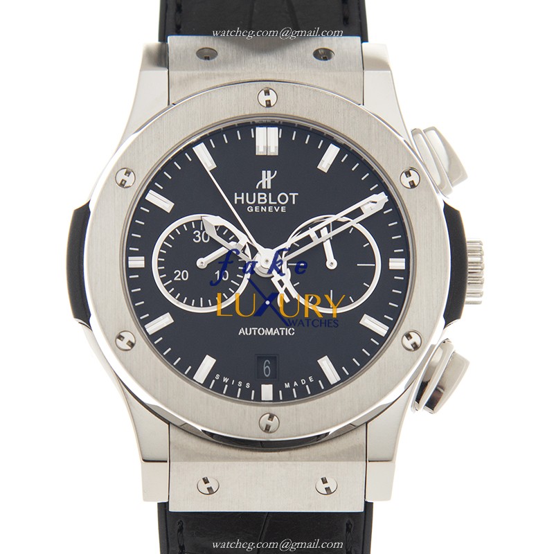 Hublot Classic Fusion 541.NX.1170.LR Automatic Titanium Black Dial Leather Strap Replica Watch - Luxury Replica Watch