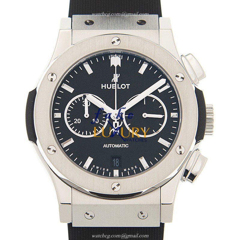 Hublot 541.NX.1171.RX Classic Fusion Automatic Titanium Replica Watch - Black Dial, Rubber Strap - Luxury Replica Watch