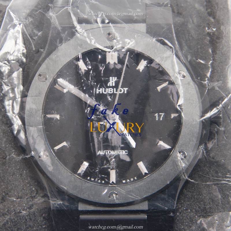 Hublot 548.CM.1170.CM Classic Fusion Automatic Ceramics & Steel Replica Watch - 42mm Black Ceramic - Luxury Replica Watch