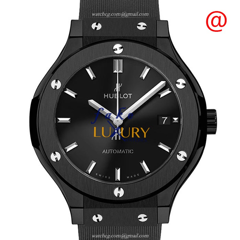Hublot 565.CM.1470.RX Automatic Ceramic Case Replica Watch - Black Dial, Rubber Strap - Luxury Replica Watch