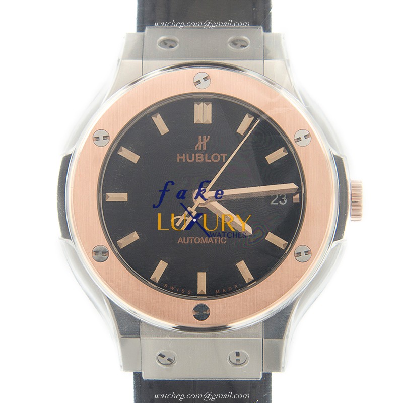Hublot Classic Fusion 565.NO.1181.LR Automatic Titanium Rose Gold Black Dial Replica Watch - Luxury Replica Watch