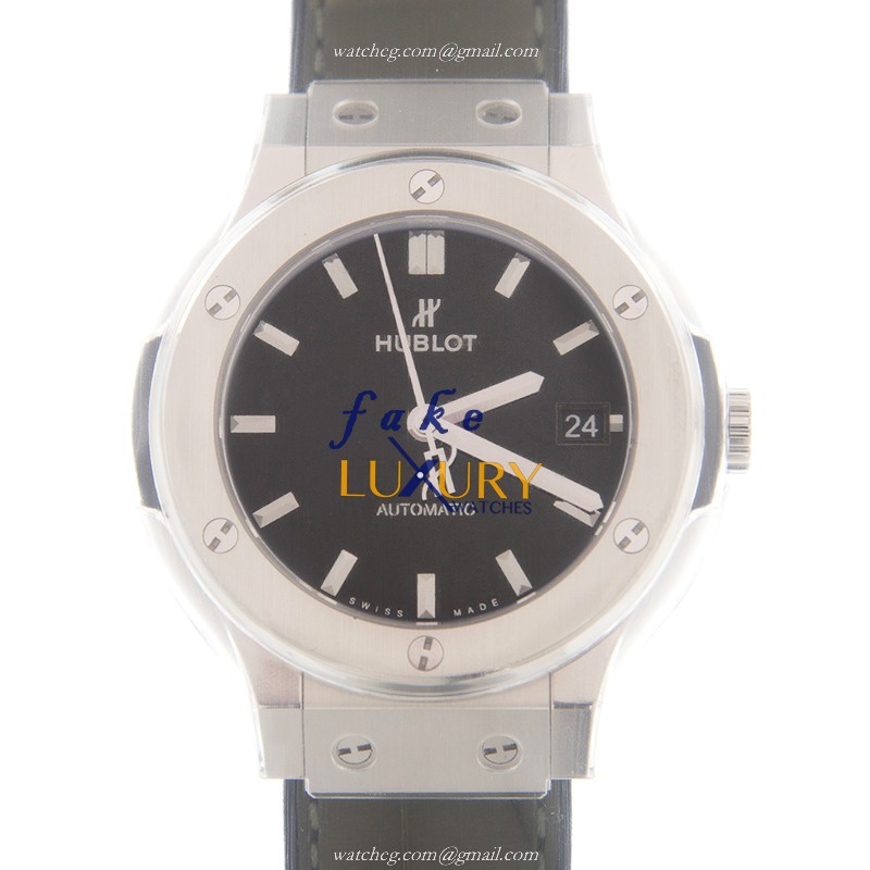 Hublot 565.NX.8970.LR CLASSIC FUSION Auto Stainless Steel Watch, Genuine Clone, Green Leather - Luxury Replica Watch
