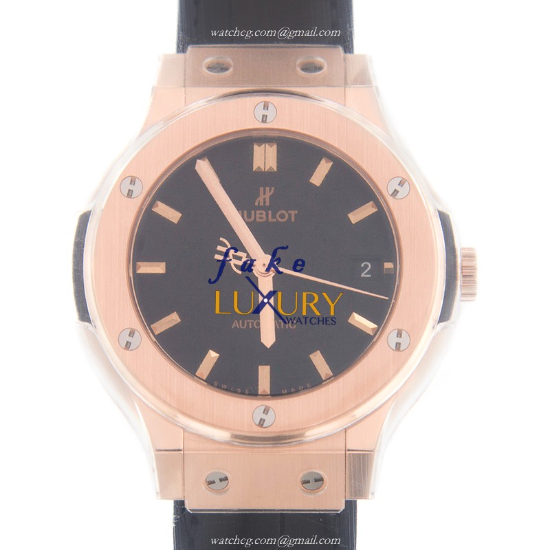Hublot Classic Fusion 565.OX.1181.LR | Automatic | 18kt Rose Gold | Black Leather | Replica Watch - Luxury Replica Watch