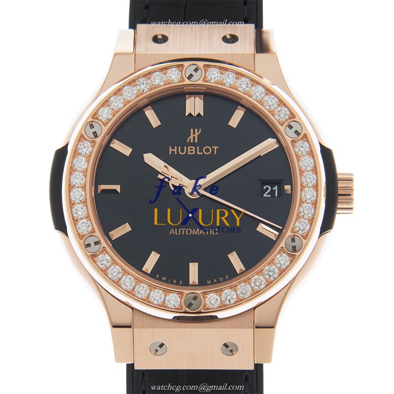Hublot 565.OX.1480.LR.1204 CLASSIC FUSION Automatic 18kt Rose Gold & Diamonds | Automatic | 38mm - Luxury Replica Watch