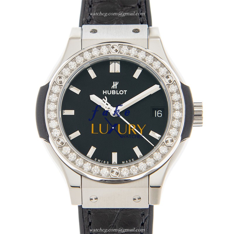 Hublot 581.NX.1171.LR.1104 Classic Fusion Quartz Titanium & Diamond Replica Watch - Luxury Replica Watch