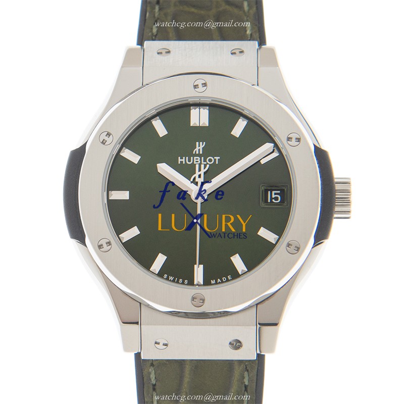 Hublot Classic Fusion 581.NX.8970.LR - Replica Watch - Quartz - Green Dial - Titanium Case - Luxury Replica Watch