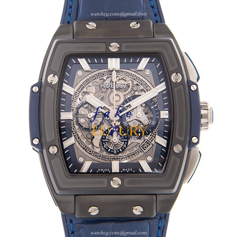 Hublot 601.CI.7170.LR Spirit of Big Bang Replica Watch, Automatic Ceramic, Silver Dial, Blue - Luxury Replica Watch