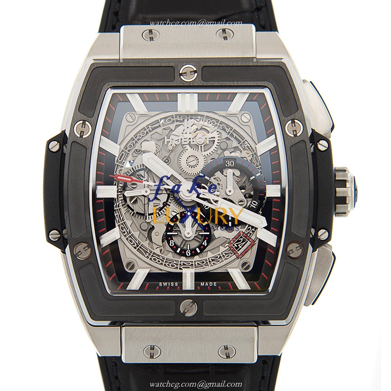 Hublot 601.NM.0173.LR Automatic Titanium Replica Watch, Gray Dial, Alligator Strap - Luxury Replica Watch