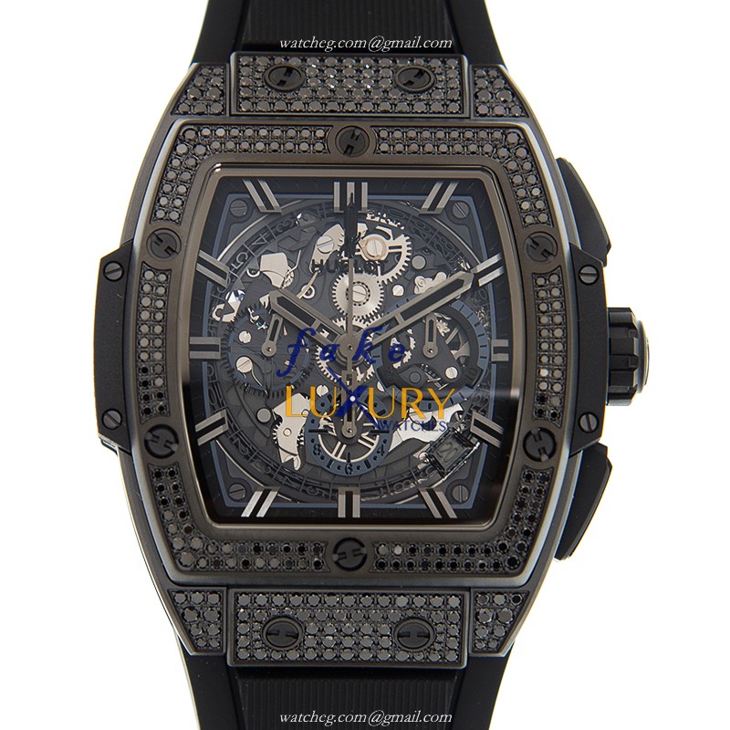Hublot 641.CI.0110.RX.1700 BIG BANG Auto Titanium Replica Watch - Black Dial, Rubber Strap - Luxury Replica Watch