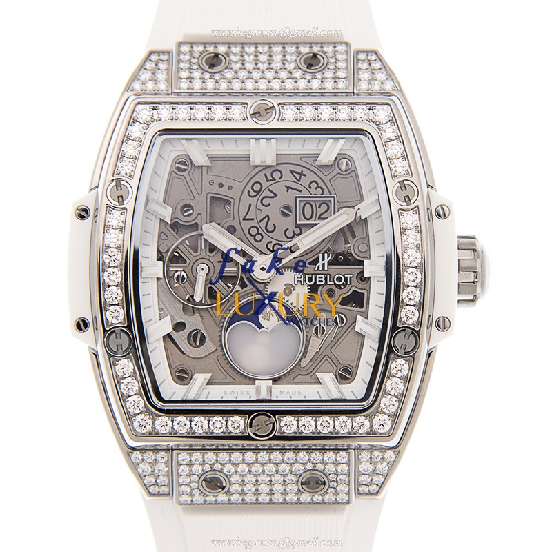 Hublot 647.NE.2070.RW.1604 Automatic Titanium Diamond Replica Watch - 42mm Silver Dial, White - Luxury Replica Watch