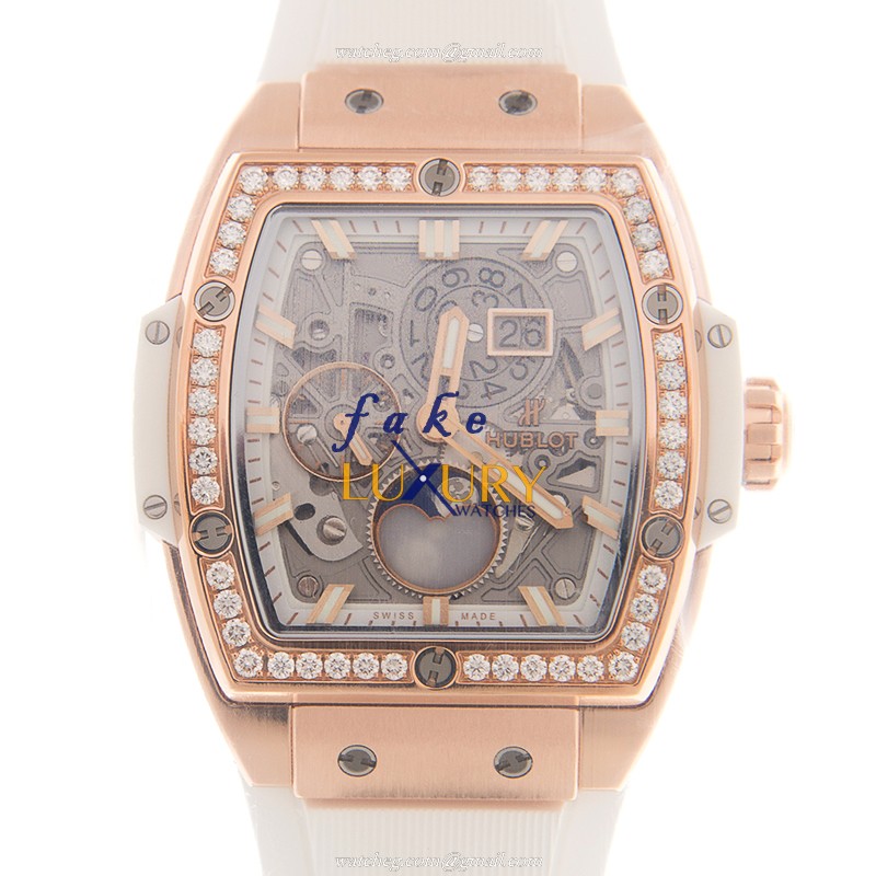 Hublot 647.OE.2080.RW.1204 Automatic Replica Watch - Silver Dial, White Rubber Strap - Luxury Replica Watch