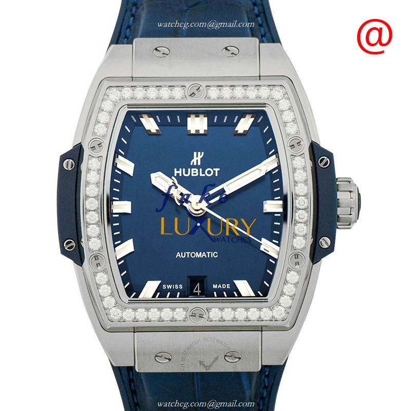 Hublot 665.NX.7170.LR.1204 Automatic Titanium & Diamond Bezel Replica Watch - Blue Dial & Alligator - Luxury Replica Watch