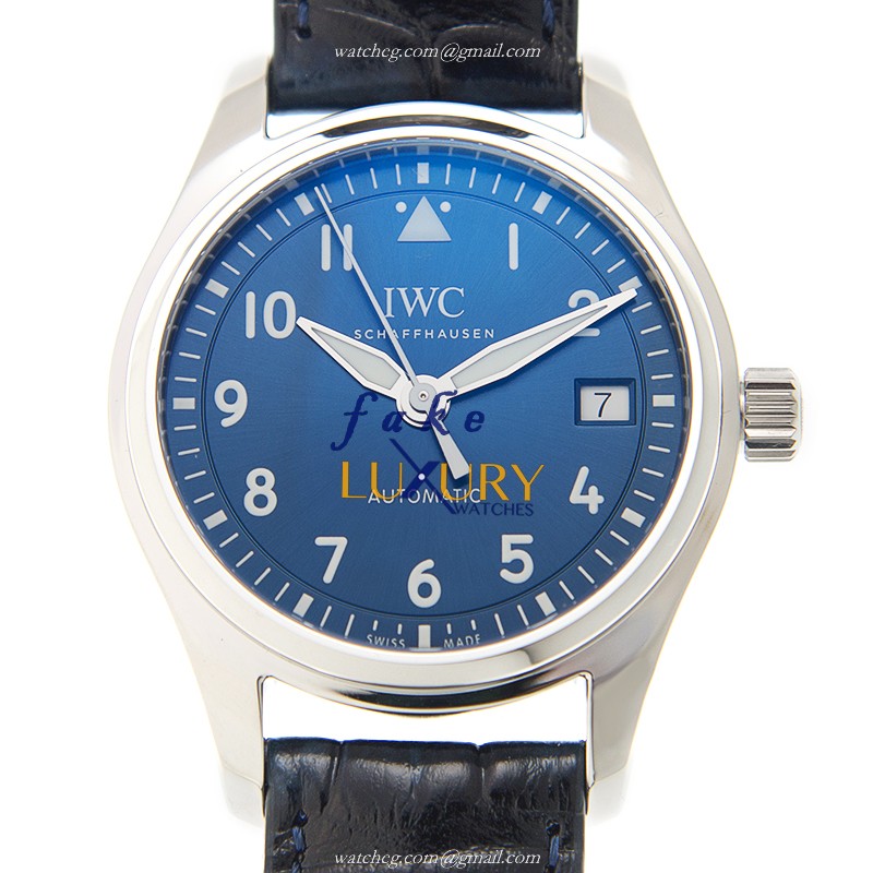 IWC IW324008 PILOTS Automatic - Replica Watch - Blue Dial - Blue Alligator Strap - Steel Case - Luxury Replica Watch