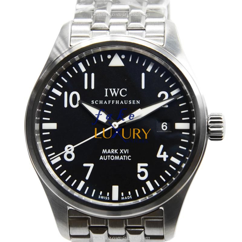IWC IW325504 Pilots Automatic Stainless Steel Replica Watch, Black Dial - Luxury Replica Watch