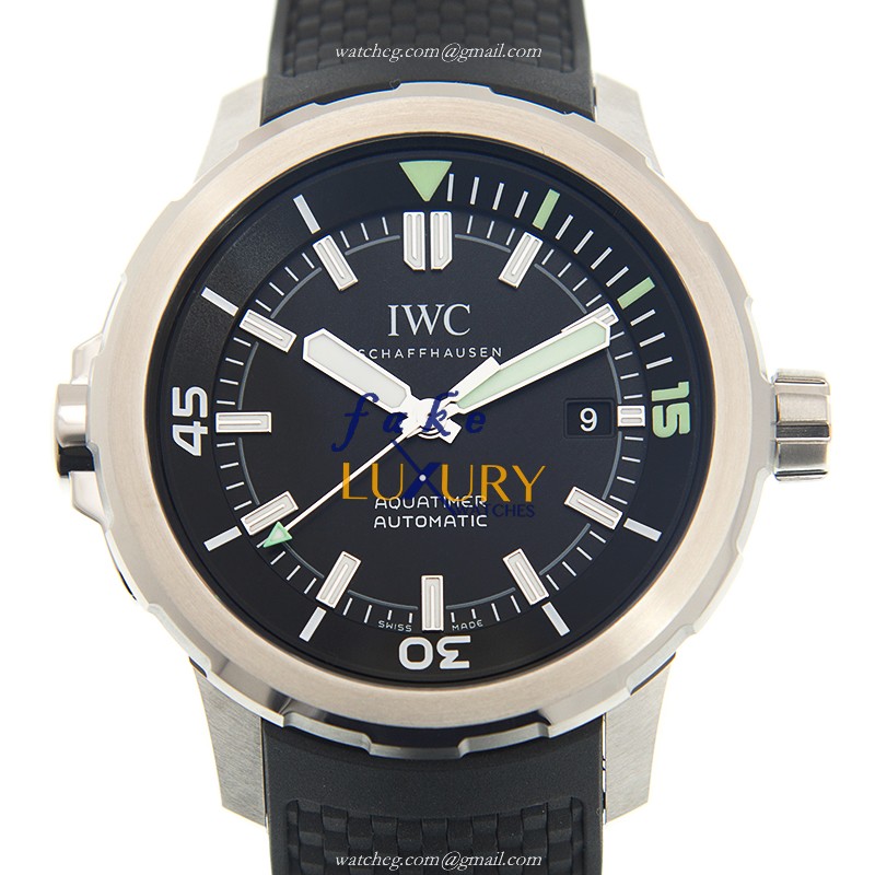 IWC IW329001 Aquatimer Replica Watch, Automatic Movement, Black Dial, Steel Case - Luxury Replica Watch
