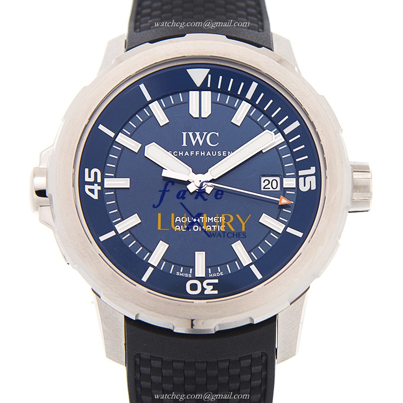 IWC IW329005 Aquatimer Replica Watch Automatic Blue Dial Stainless Steel Rubber Strap 42mm - Luxury Replica Watch
