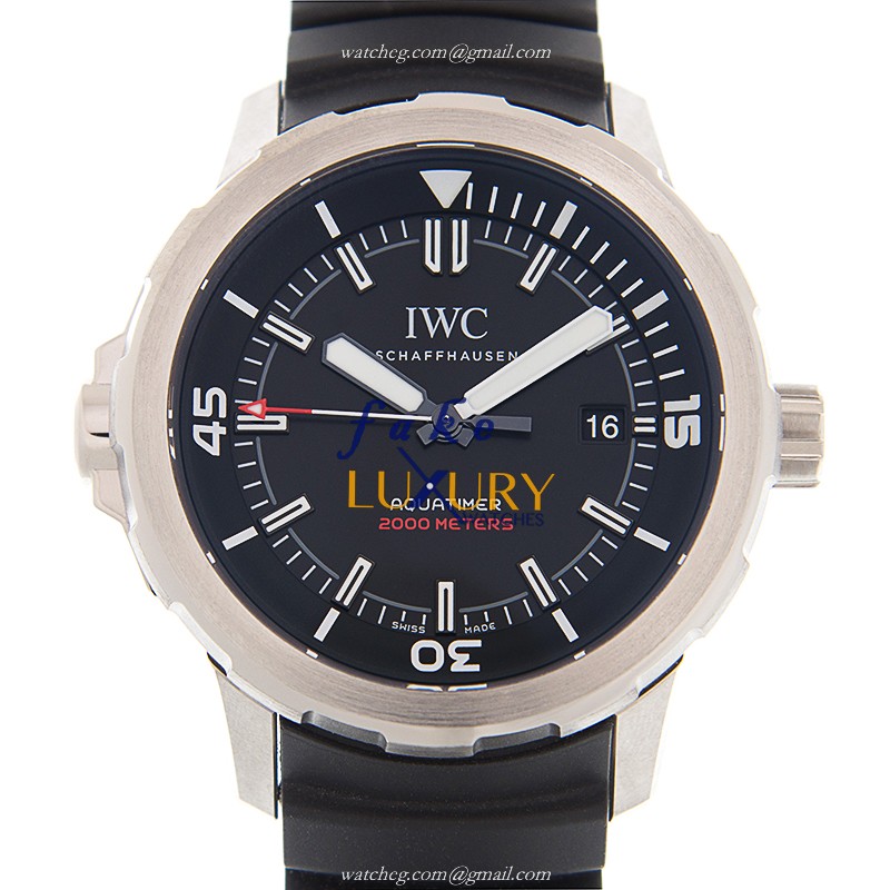 IWC Aquatimer IW329101 Automatic Titanium Black Dial Rubber Strap Replica Watch - Luxury Replica Watch