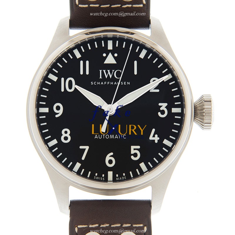 IWC IW329301 PILOTS Replica Watch, Automatic, 43mm Steel Case, Black Dial, Brown Leather Strap - Luxury Replica Watch