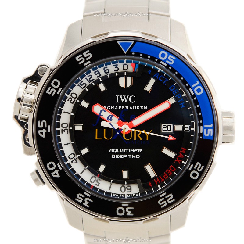 IWC IW354703 Aquatimer Replica Watch Automatic Movement Black Dial Steel Case - Luxury Replica Watch