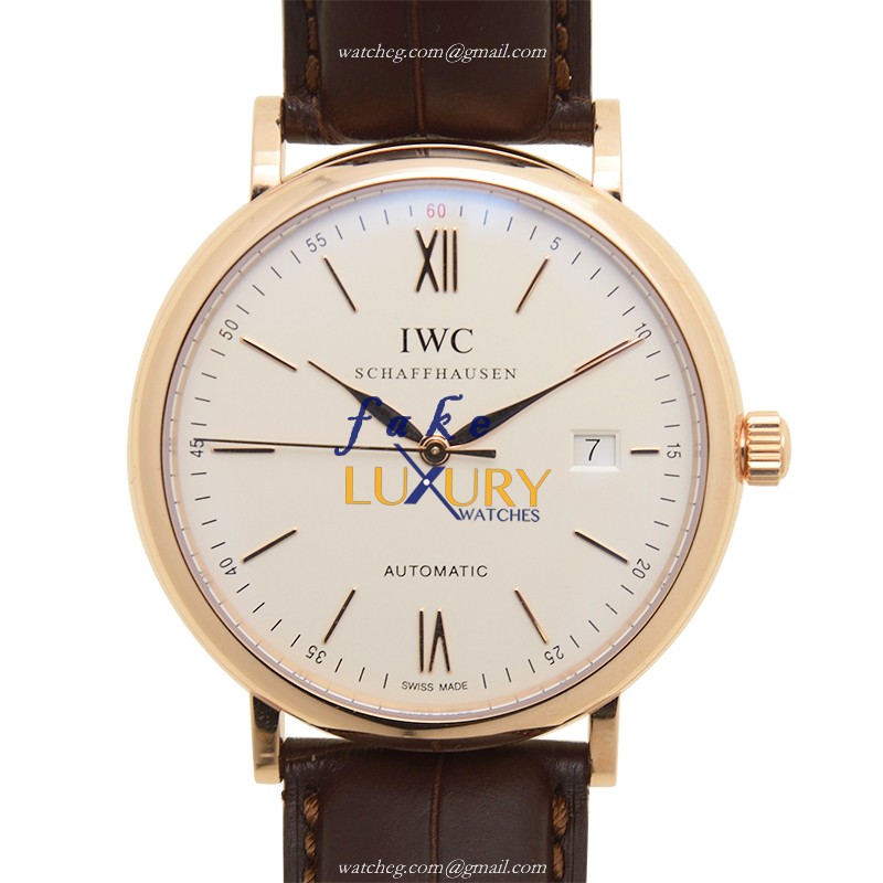 IWC IW356504 Portofino Automatic 18kt Rose Gold Silver Dial Replica Watch - Luxury Replica Watch