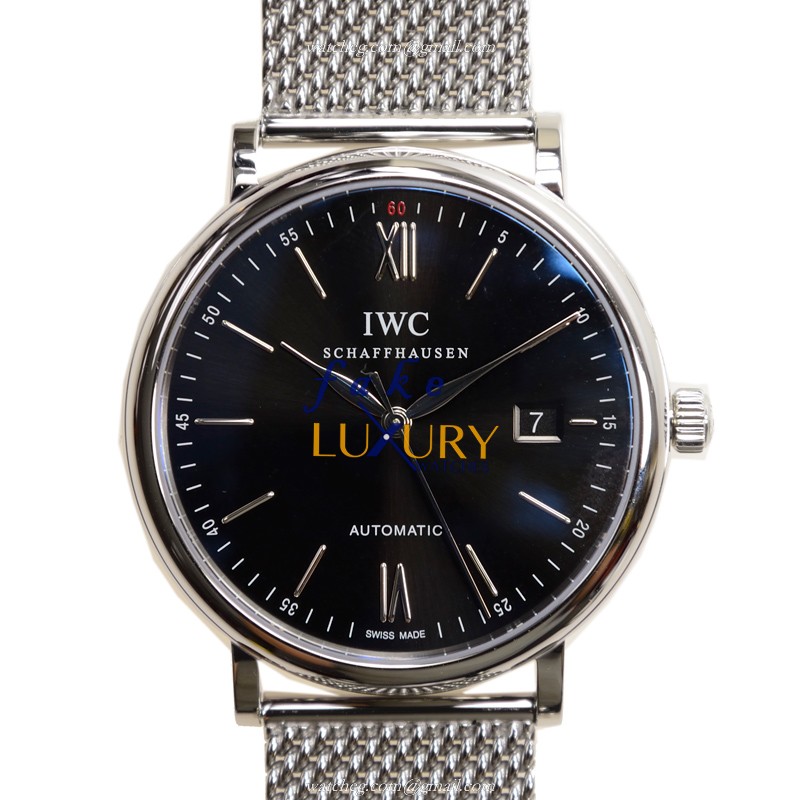 IWC IW356506 Portofino Replica Watch, Automatic, Black Dial, Steel Case, 40mm - Luxury Replica Watch
