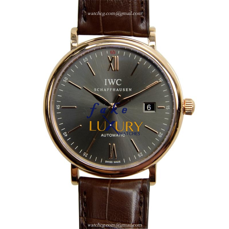 IWC Portofino IW356511 Automatic 18kt Rose Gold Dark Grey Dial Replica Watch - Luxury Replica Watch