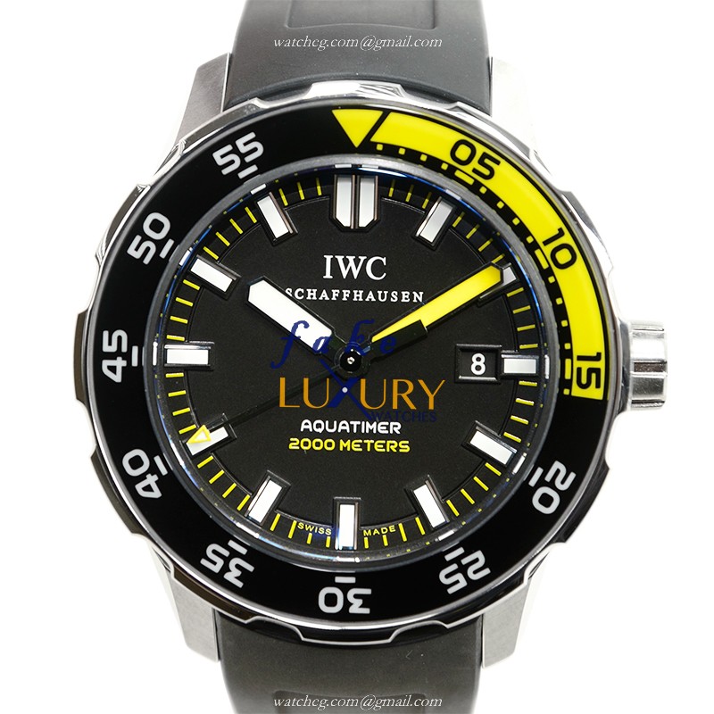 IWC IW356810 Aquatimer - Replica Watch - Automatic - Steel Case - Black Dial - Rubber Strap - Luxury Replica Watch