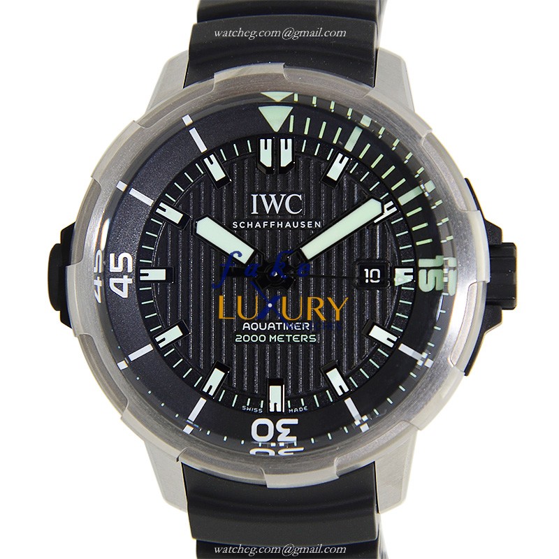 IWC IW358002 Aquatimer Replica Watch, Black Dial, Titanium Case, Rubber Strap - Luxury Replica Watch