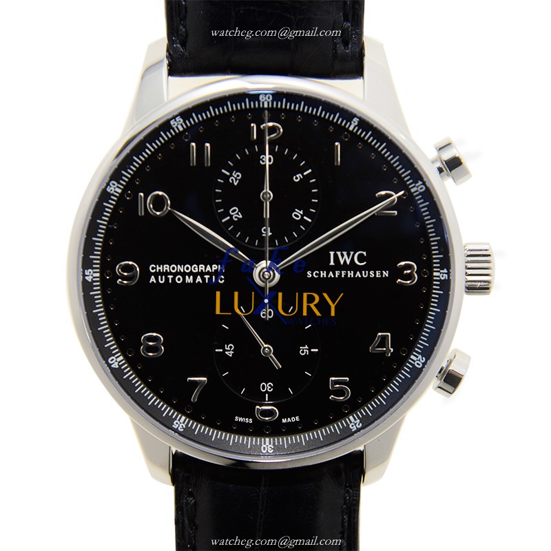 IWC Portuguese IW371447 Automatic Black Dial Stainless Steel Replica Watch - Luxury Replica Watch