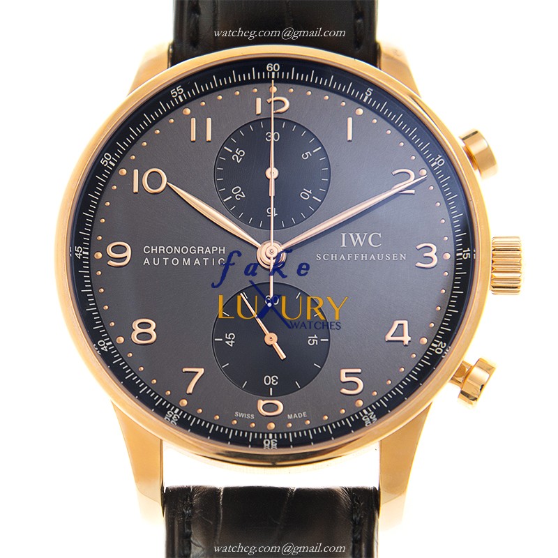 IWC Portuguese Automatic 18kt Rose Gold IW371482 Dark Grey Dial Replica Watch - Luxury Replica Watch